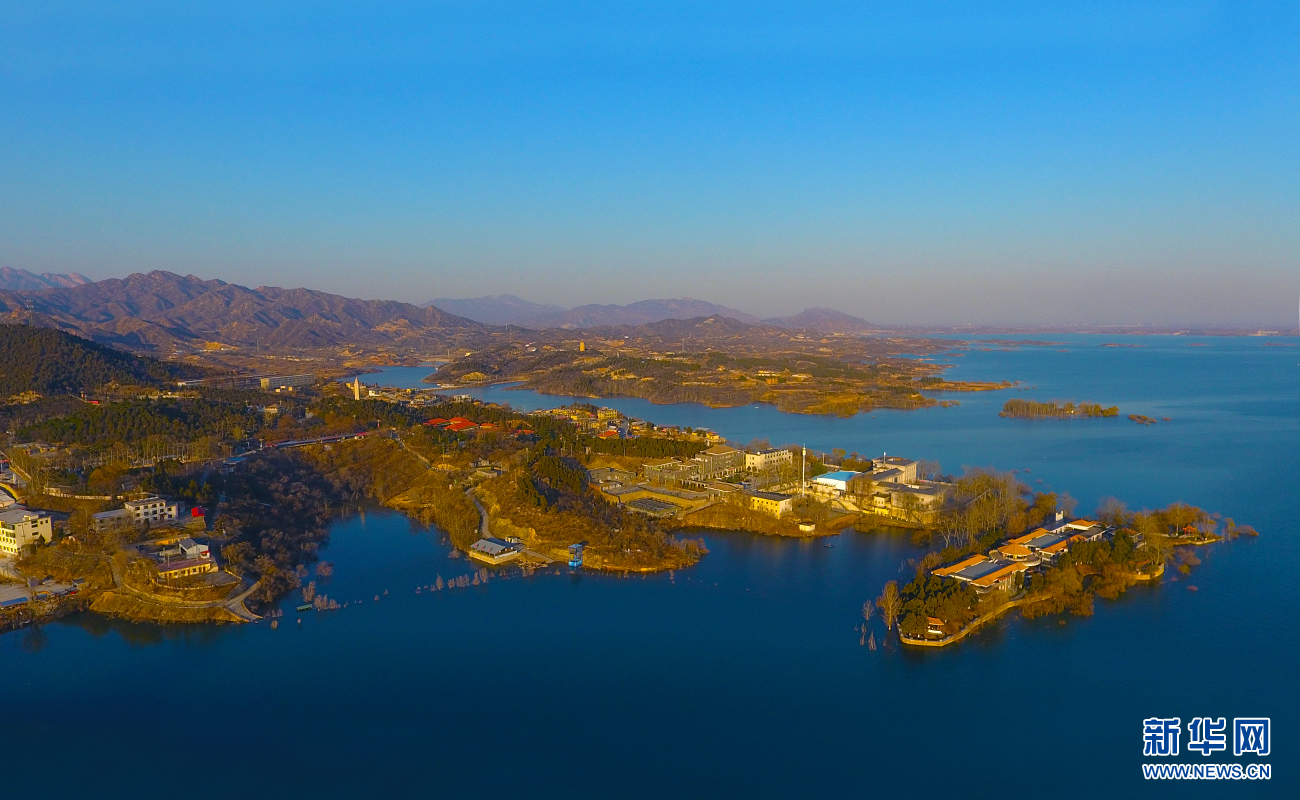 航拍西柏坡村 依托红色旅游建设美丽乡村