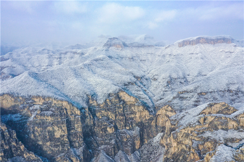 大寒时节迎降雪 河南云台山雪景雾凇美若仙境_fororder_微信图片_20220121094444