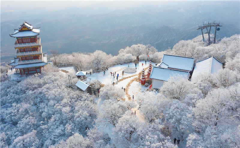 大寒时节迎降雪 河南云台山雪景雾凇美若仙境_fororder_微信图片_20220121094502