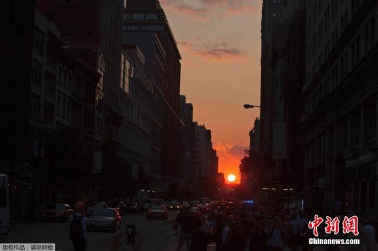 纽约将迎“曼哈顿悬日”奇观 夕阳余晖尽染(图)