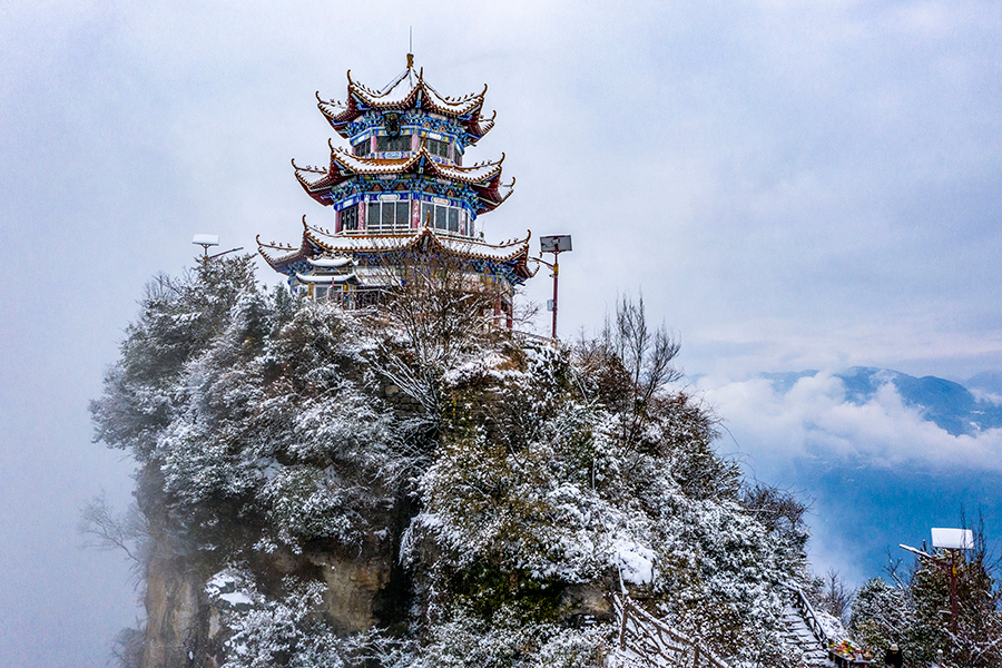 【城市远洋】重庆巫溪：雪落云台寺 峡谷静如诗_fororder_1128351538_16444764373171n