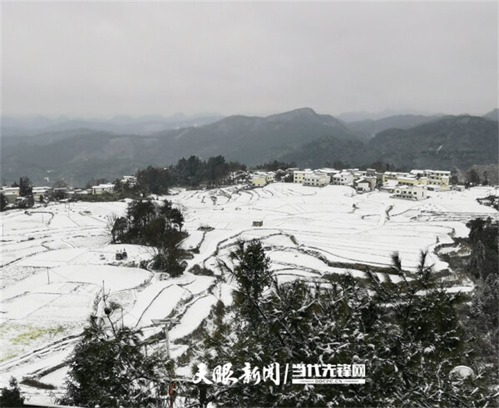 花溪高坡：梯田雪景美如画