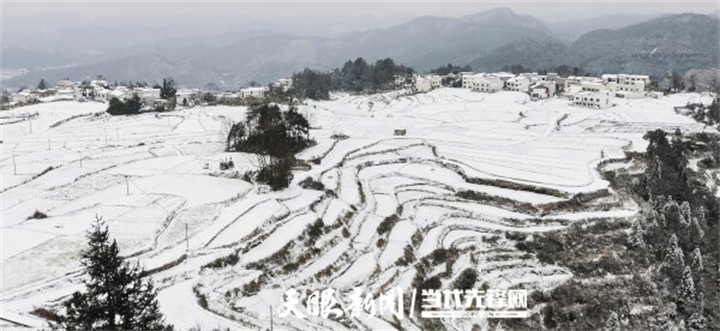 花溪高坡：梯田雪景美如画