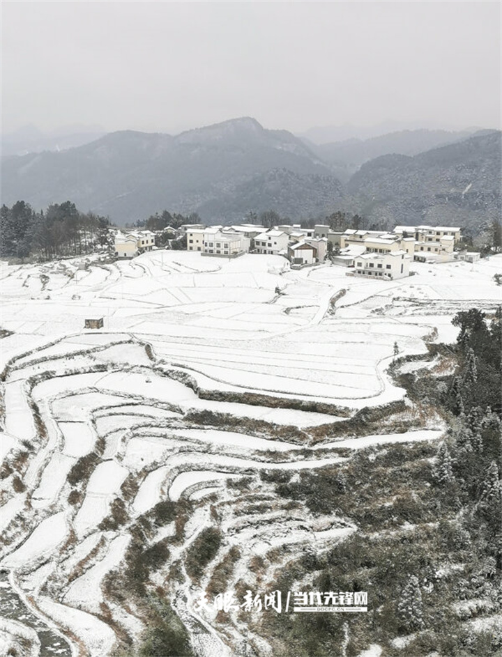 花溪高坡：梯田雪景美如画