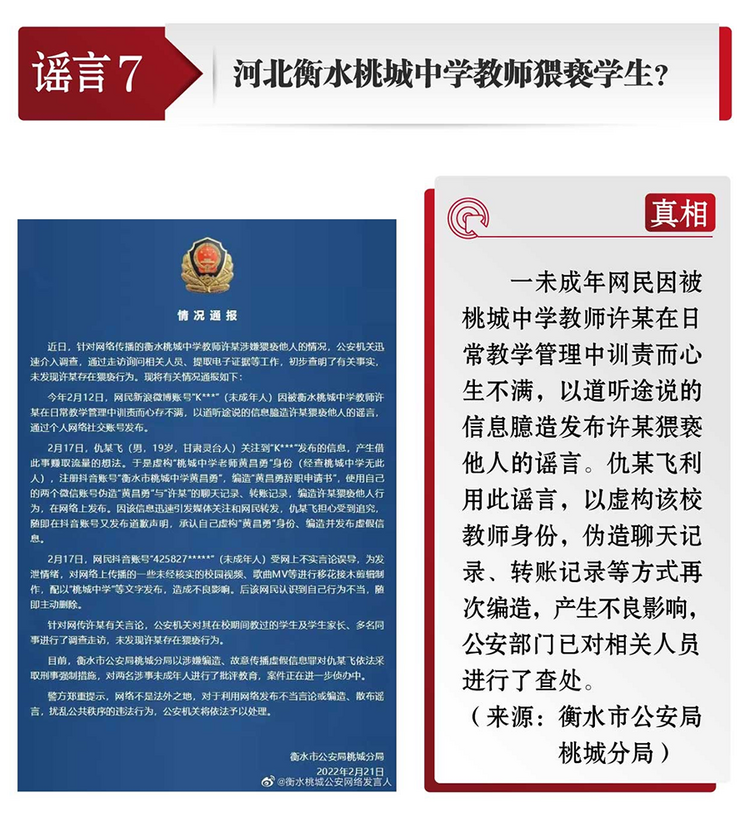 打击网络谣言 共建清朗家园 中国互联网联合辟谣平台2月辟谣榜