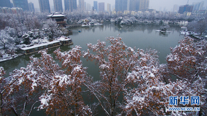 航拍合肥：雪中画