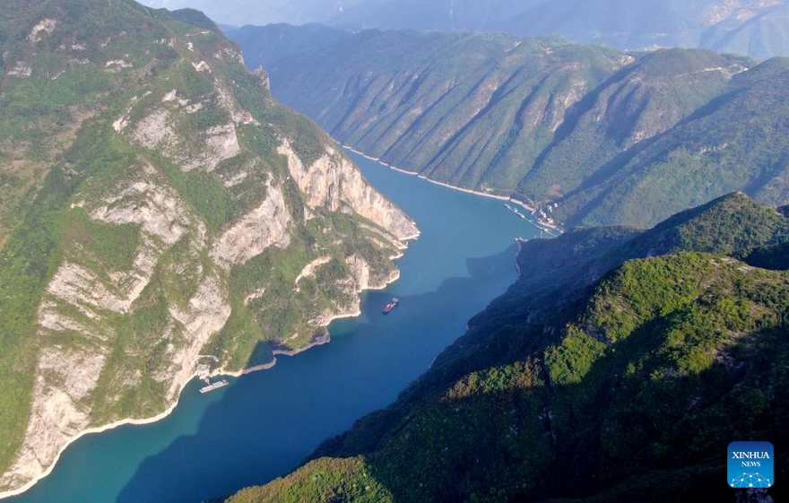 View of Yangtze River in Wushan County, SW China's Chongqing