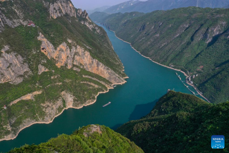 View of Yangtze River in Wushan County, SW China's Chongqing