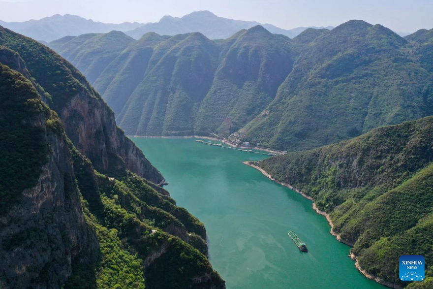 View of Yangtze River in Wushan County, SW China's Chongqing