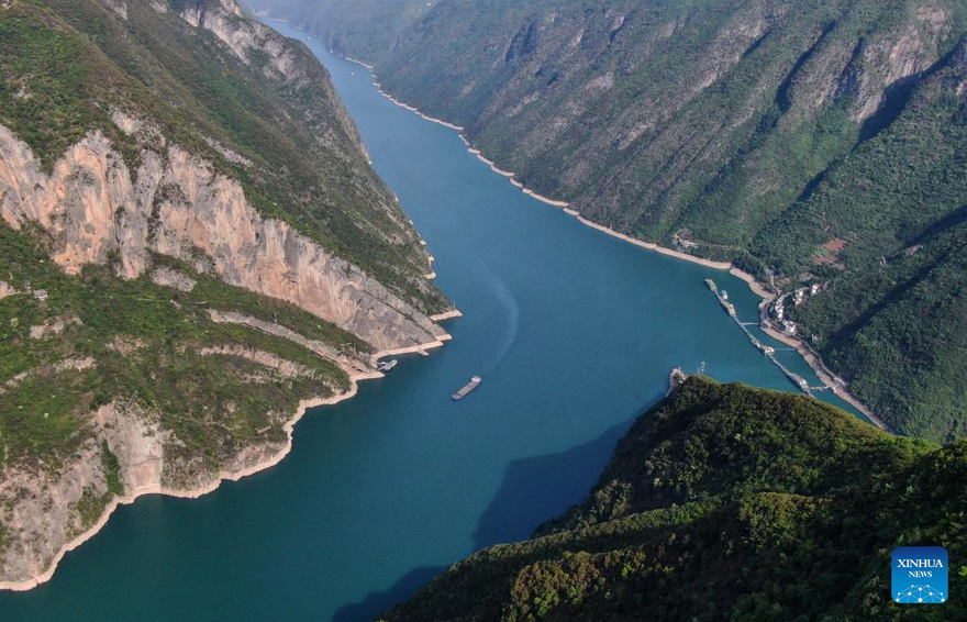 View of Yangtze River in Wushan County, SW China's Chongqing