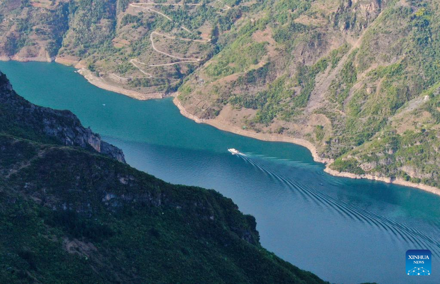 View of Yangtze River in Wushan County, SW China's Chongqing