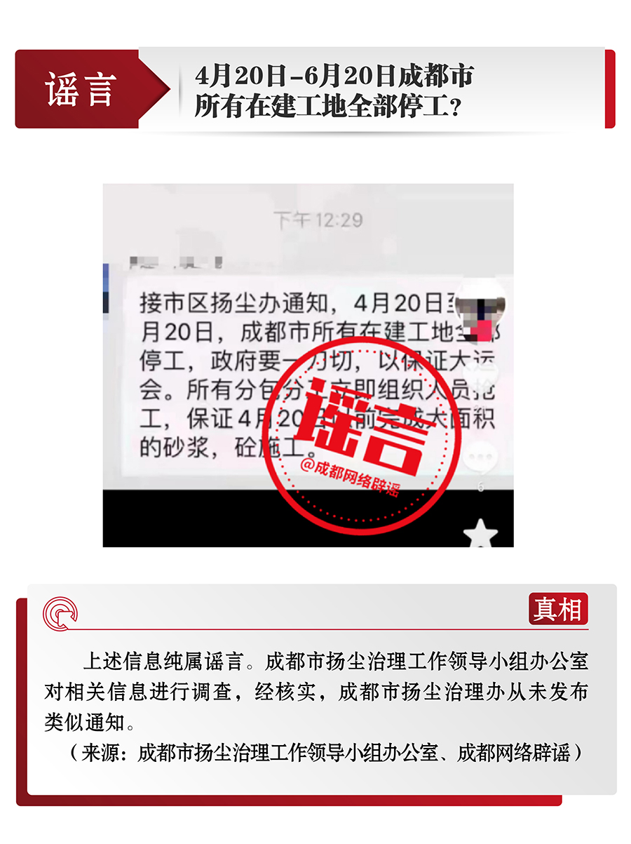 打击网络谣言 共建清朗家园 中国互联网联合辟谣平台4月辟谣榜