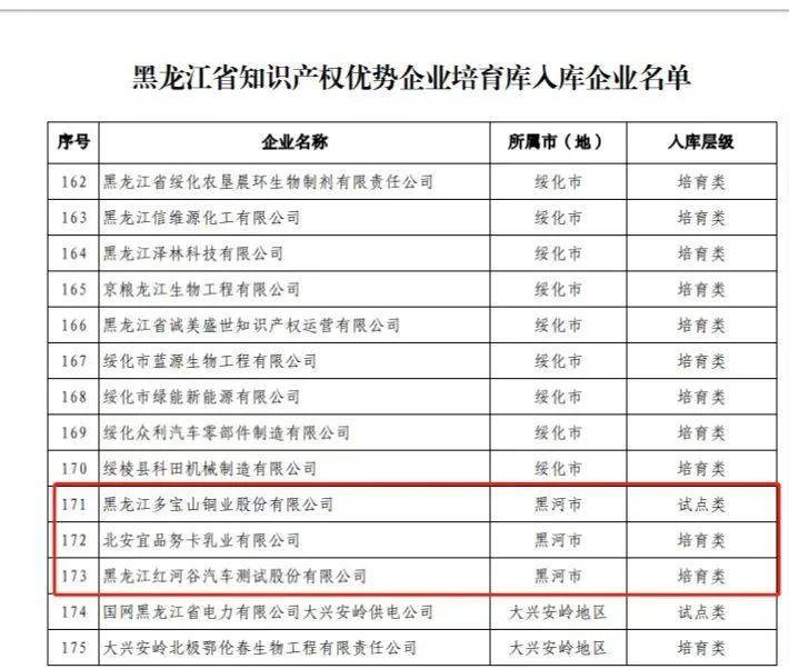 战略储备！黑河市3家企业入选省知识产权优势企业培育库