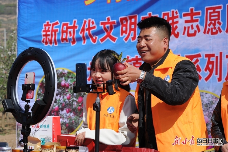 礼县：苹果花香送清甜 直播带货助增收