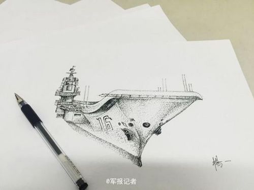 海军兵哥哥手绘“航母” 网友叹服功夫高(组图)