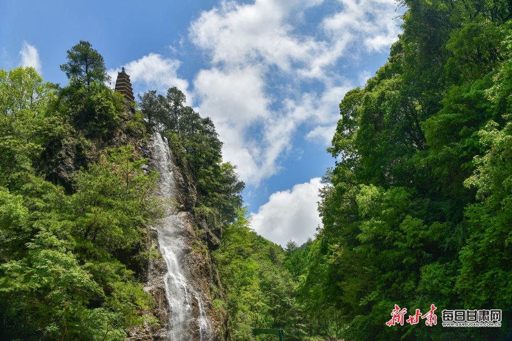 【文旅焦点图】夏日麦积山：群峰耸峙染翠色 飞瀑流泉画中画_fororder_麦积山3