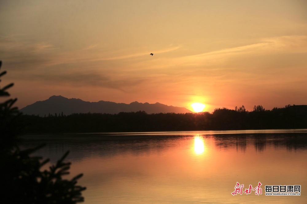 【文旅】落日与晚霞齐飞 远山与湖水同框 张掖芦水湾美到极致_fororder_张掖3