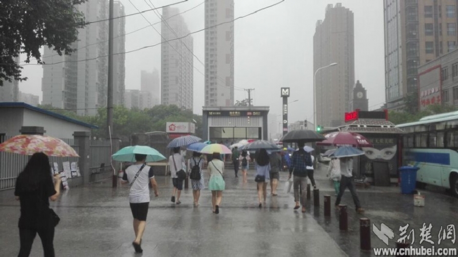 暴雨中的前行者 致敬“武汉人的上班精神”(组图)-国际在线