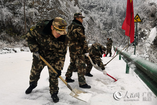 【八桂大地图文、八桂大地-桂林】【移动版】广西桂林：18支抗冰救灾党员先锋队一线保平安