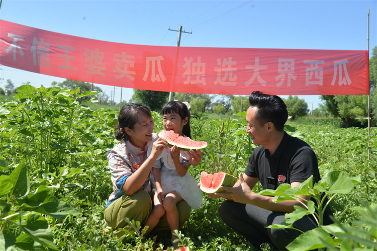 榆林靖边：瓜季宣传出新招 “为民代言”助促销_fororder_为西瓜代言 (3)