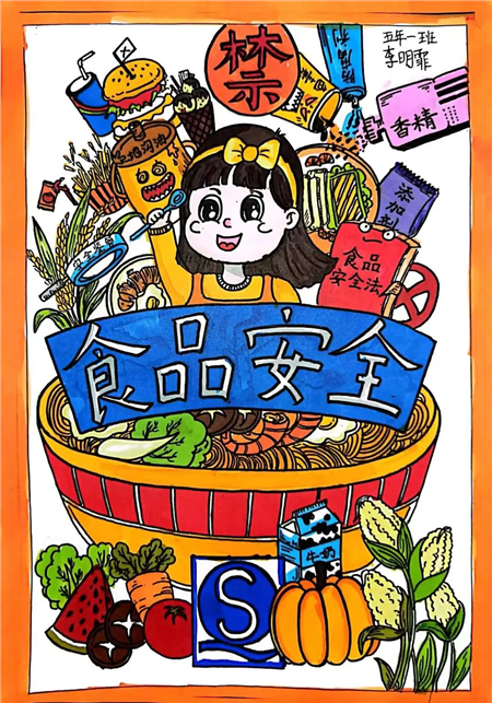 沈阳市宁山路小学松花江校区开展食品安全宣传周活动_fororder_画画1