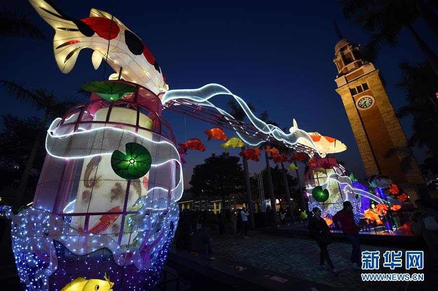 香港举行春节彩灯展