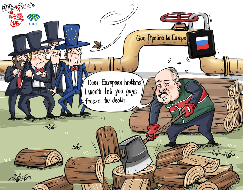 【Editorial Cartoon】For whom did Belarus’ President chop wood?_fororder_WechatIMG12155