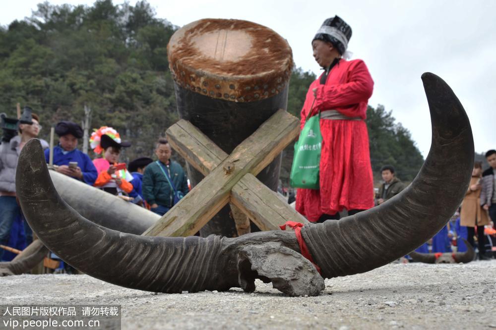 贵州龙里：苗族同胞“跳洞”祭祀闹新春