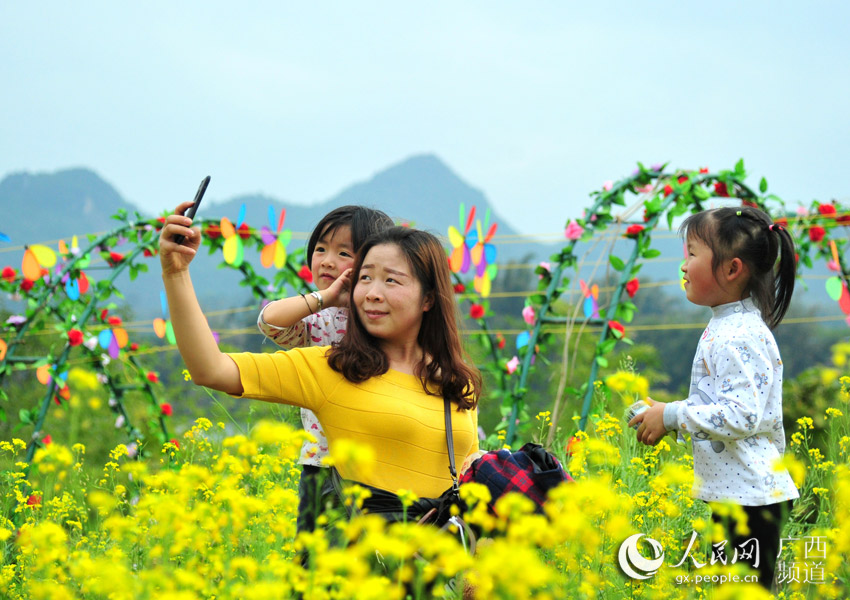 【焦点图】【旅游文体】【八桂大地-河池】广西宜州春暖花开艳 引得游人醉