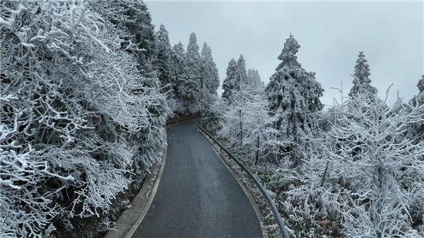 重庆彭水摩围山千林挂雾凇