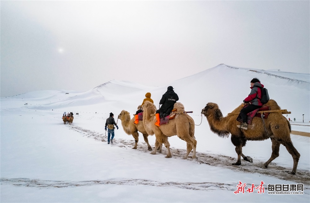 酒泉：瑞雪迎新春 敦煌景如画_fororder_7