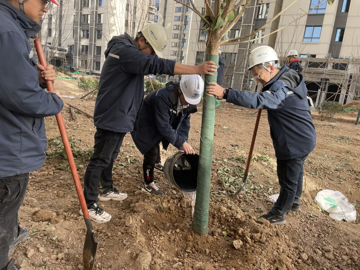 赓续发扬雷锋精神 护绿兴绿青年践行  十七冶新陆新居安置房项目开展主题植树活动_fororder_图片1