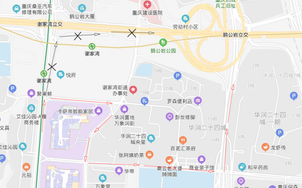 【原创】重庆九龙坡警方提示：注意绕行 今晚起谢家湾立交匝道施工改道_fororder_图片7(1)