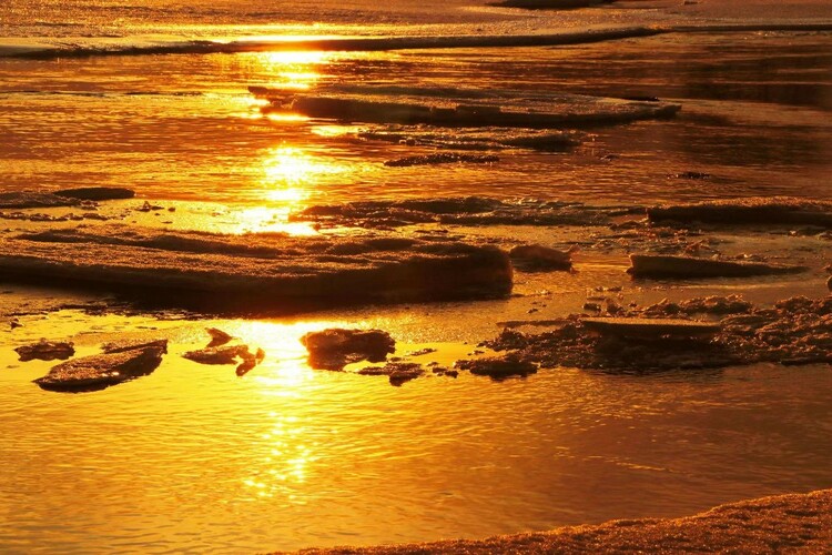 冰河落日圆 海林夕阳美