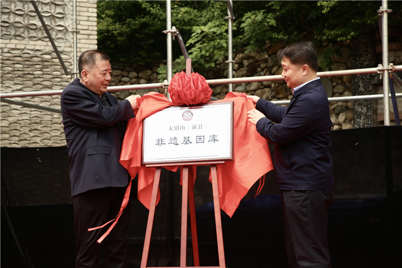 “非遗点亮茶节·共享美好生活”新县吴陈河系列活动启幕_fororder_大别山（新县）非遗基因库揭牌（王丽君 摄）