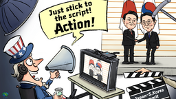 【Editorial Cartoon】“Just stick to the script!”