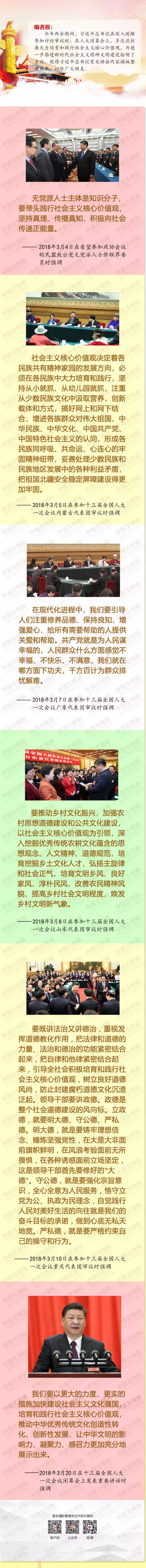 习近平两会期间谈社会主义核心价值观