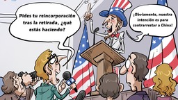 【Caricatura editorial】¡¿Qué intención tiene cuando pide la reincorporación tras la retirada?!