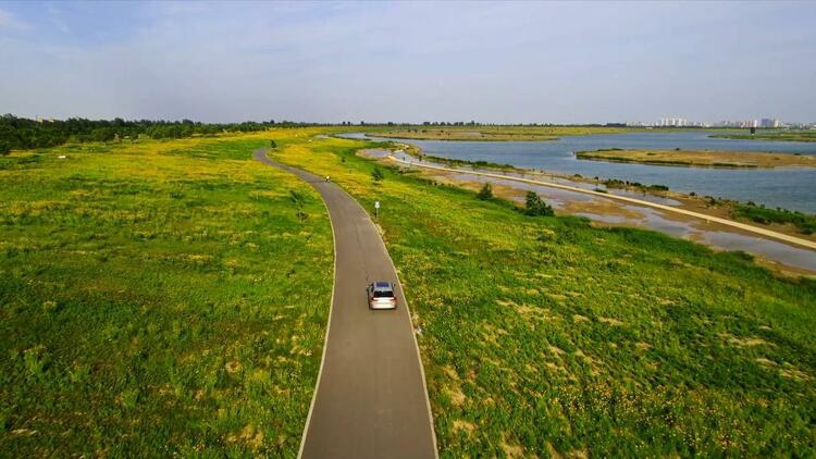 河北石家庄：水清岸绿花成海 滹沱美景醉游人