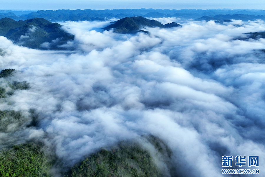 重庆：八月里云海流瀑 瞰群山如画