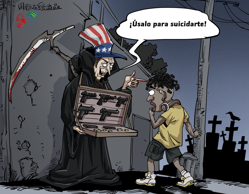 【Caricatura editorial】“Úsalo para suicidarte”_fororder_随便挑 西