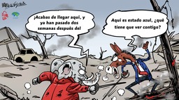 【Caricatura editorial】No hay prisa en las ayudas y las disputas partidistas son más urgentes