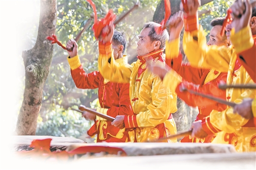 广西灵山：烟墩大鼓 鼓声雷动越千年