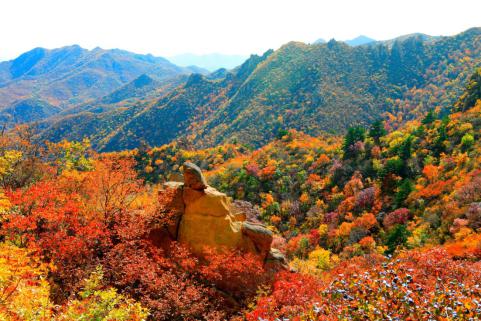 辽宁北票大黑山4500米高山无障碍游步道吸引游客“打卡”赏秋