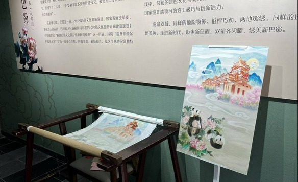 （转载）成渝双城蜀绣大展开幕 名家共绣“洪崖洞与熊猫”