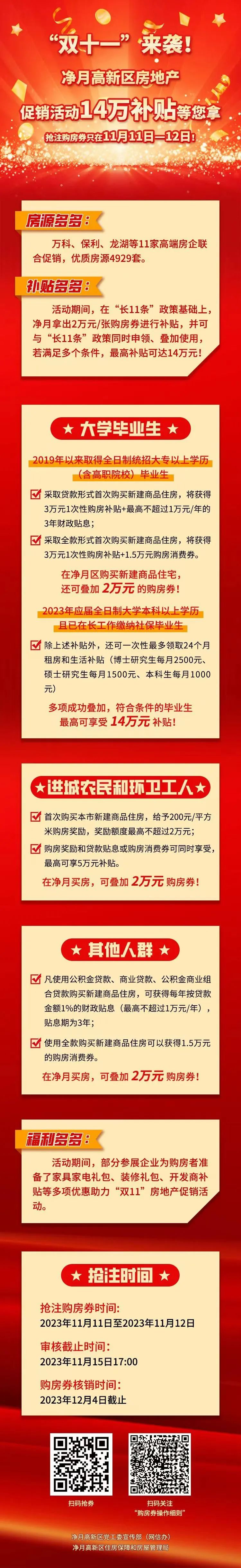 长春净月高新区“双11”房地产促销活动启动 最高可领14万元补贴_fororder_净月高新区房地产促销活动14万补贴等您拿长图