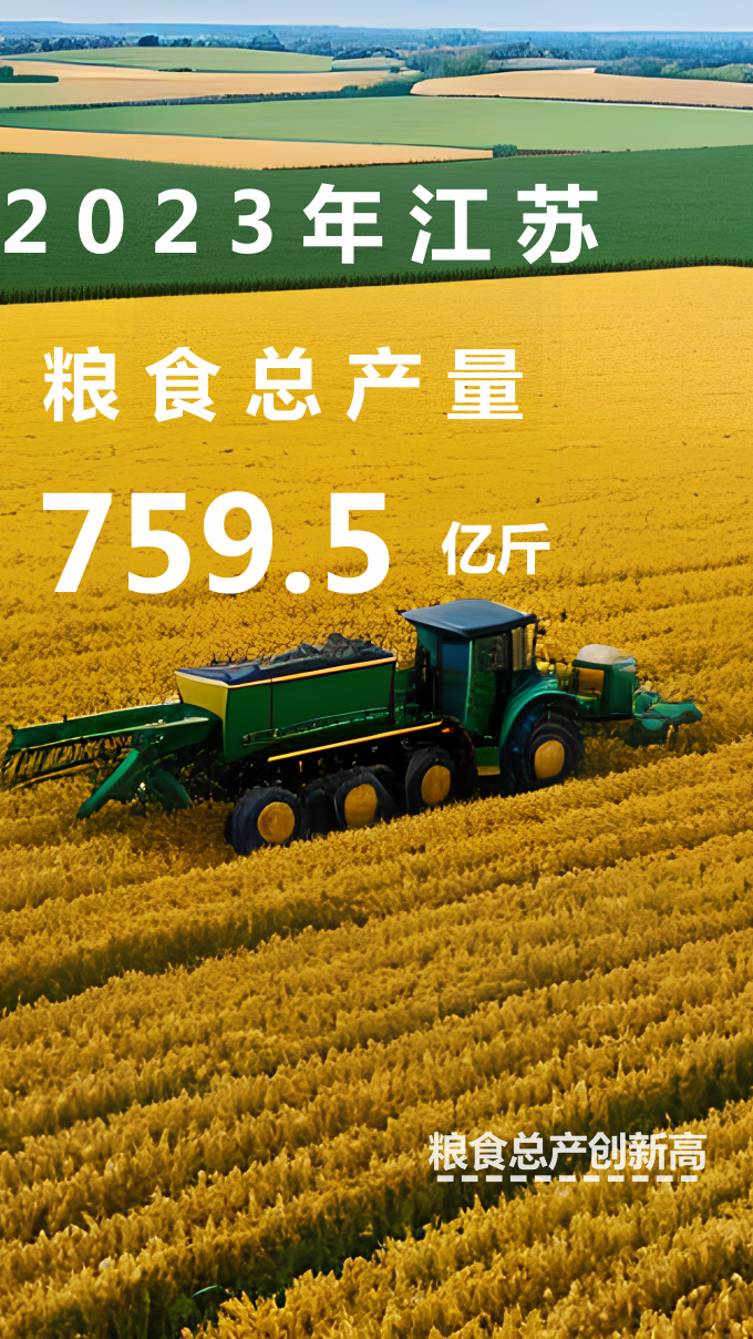 总产量759.5亿斤 2023年江苏粮食生产再获好收成