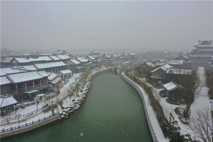 河南开封：雪落古城景如画_fororder_514639