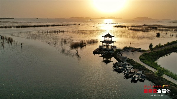 山东泰安：初夏的东平湖 夕阳如诗如画