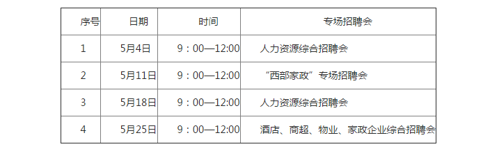 【今日看点】西安5月有29场免费招聘会 求职者看这里